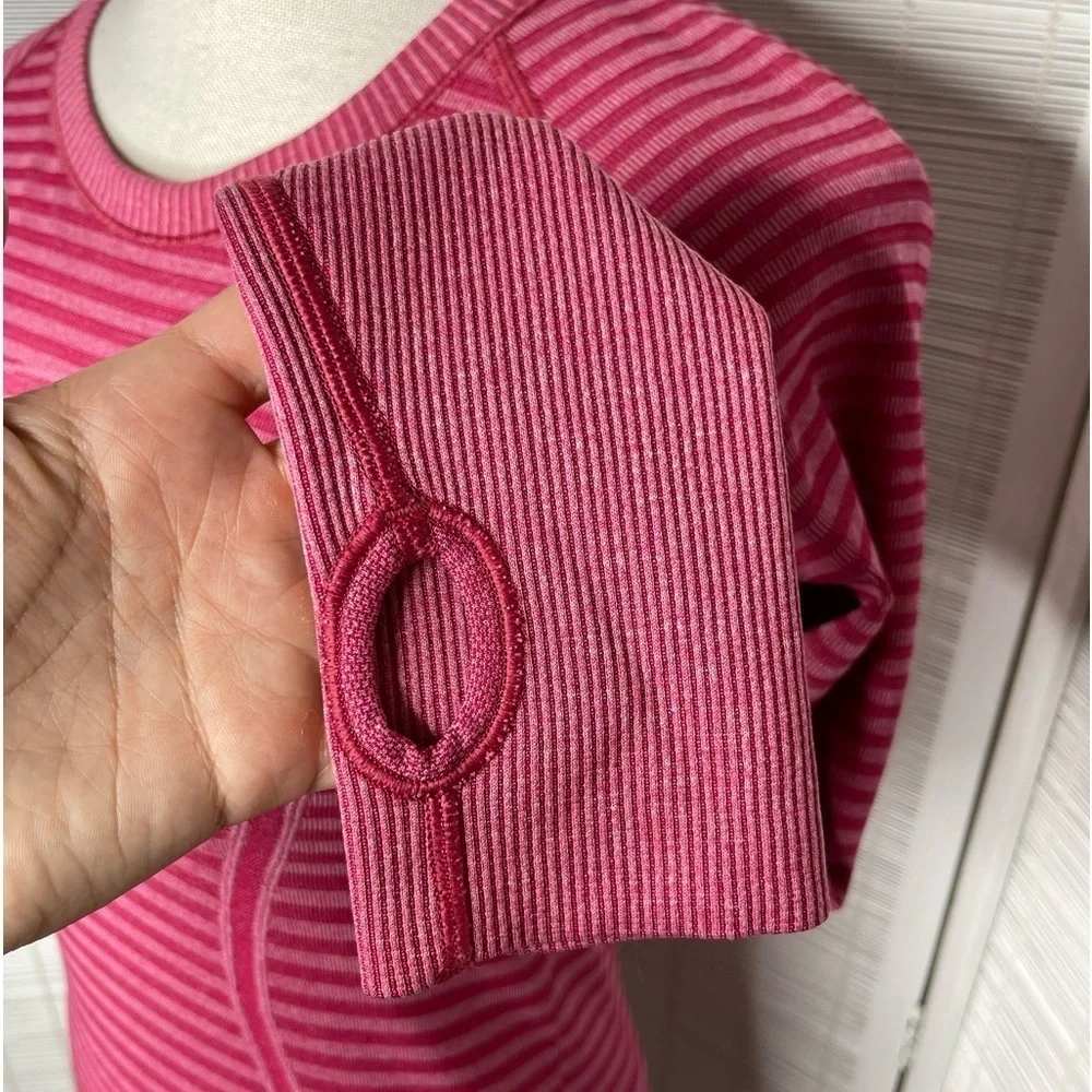 Lululemon Swiftly Tech Long Sleeve Heathered Berry Rumble Pink Size 6